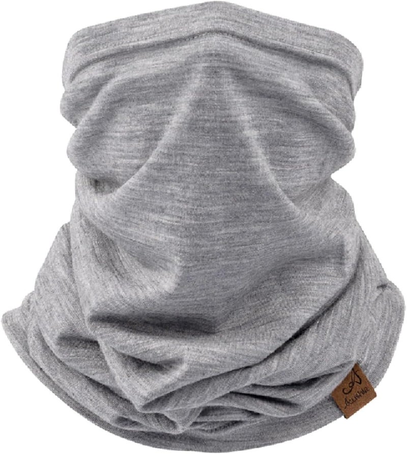 ACUSHLA 100% Merino Wool Neck Gaiter for Men & Women Ski Face Mask Winter Scarf Neck Warmer All Weather, Midweight Maple Leaf - Image 1